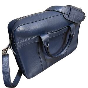 TrueCarry The Captain Midnight Blue Leather Briefcase